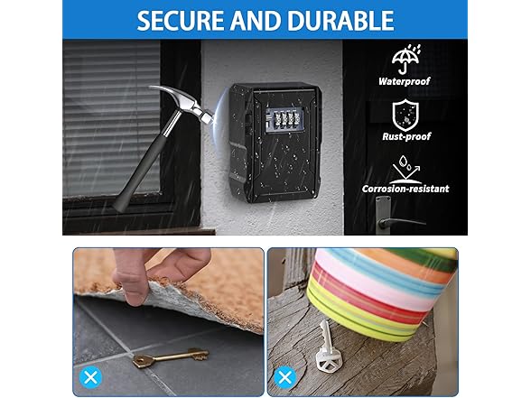 Wall Mount Waterproof Key Lockbox