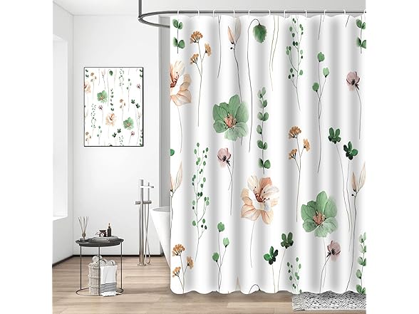 Cnayuep Watercolor Floral Shower Curtain