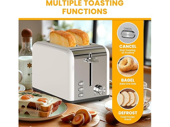 Simple Deluxe 2-Slice Toaster White