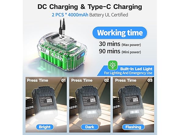 YIREAL Cordless Leaf Blower with Battery