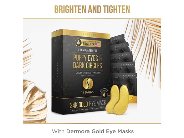 (2 Pack) DERMORA 24K Gold Eye Masks 20 Pairs