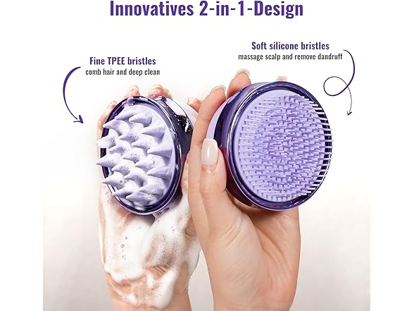 SHINLEA 2 in 1 Scalp Massager Purple