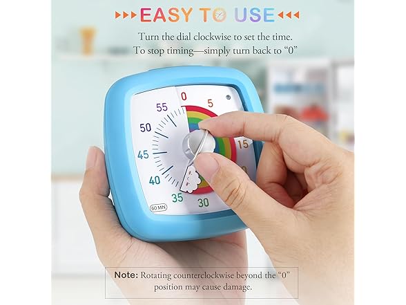 Secura 60-Minute Visual Timer (Blue & Cloud)