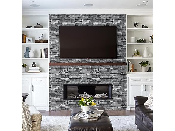 Nukofal Nukofal Grey Brick Wallpaper Peel and S