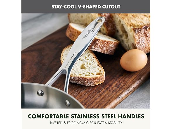 GreenPan Valencia Pro Tri-Ply Stainless Steel 9 Piece Cookware Set