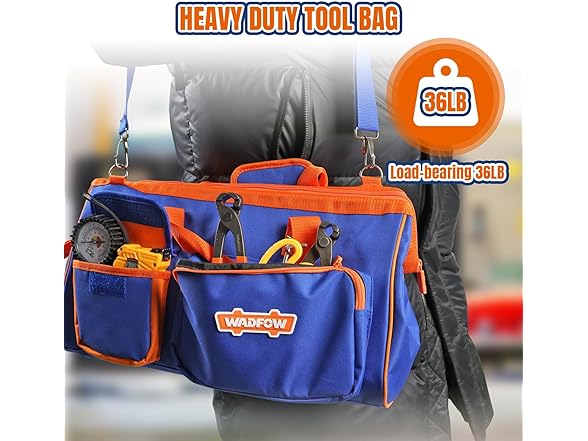 19" Tool Bag Blue Orange Waterproof