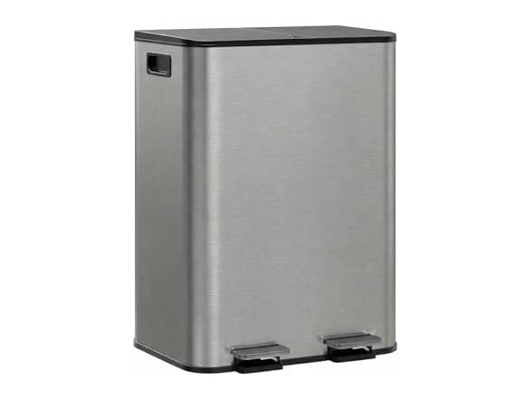 Takywep Dual Trash Can 2 x 8 Gallon Recycling Bin Gray