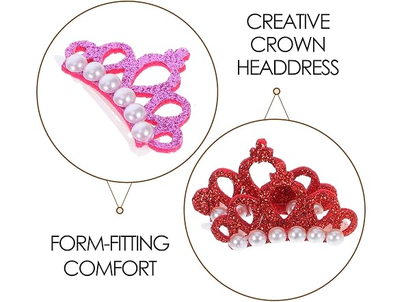 balacoo Pearl Crown Pet Hair Clip Soft Comfo