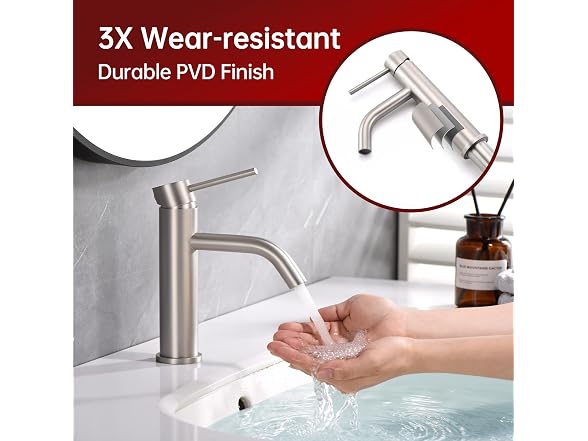 SUMERAIN Bathroom Sink Faucet Brushed