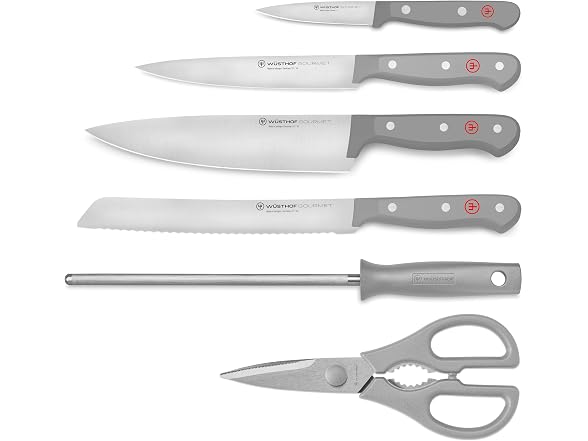WUSTHOF Gourmet Grey 7-Piece Knife Block Set