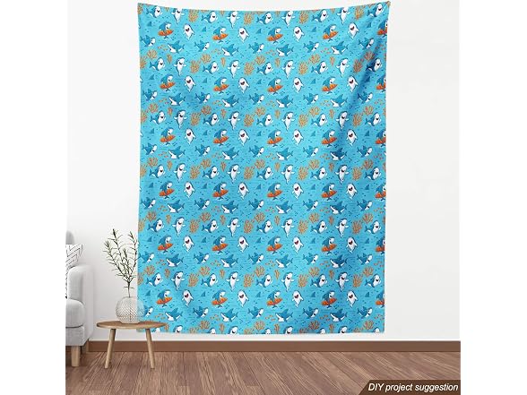Ambesonne Shark Fabric by The Yard