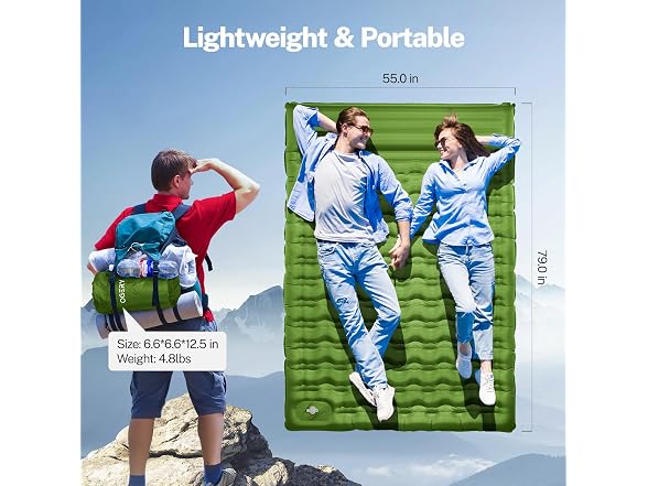 OGERY Double Sleeping Pad Foot Pump