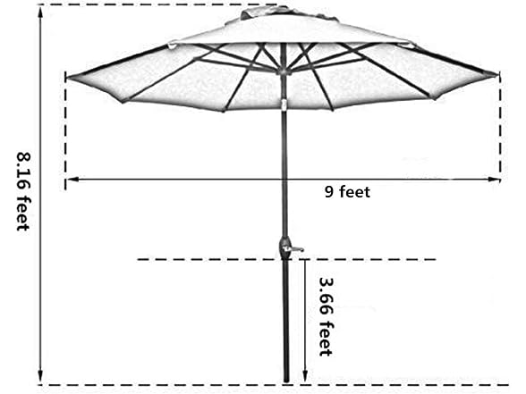 Sunnyglade 9ft Patio Table Umbrella
