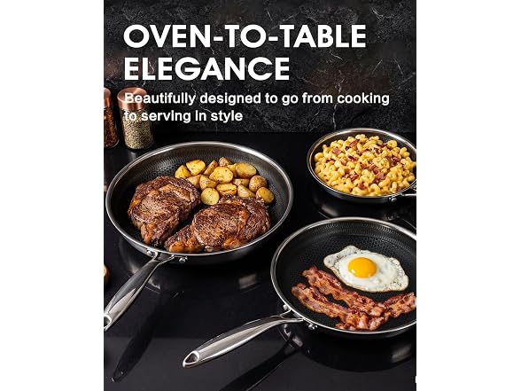 Tibbicc Stainless Steel Non Stick Frying Pan