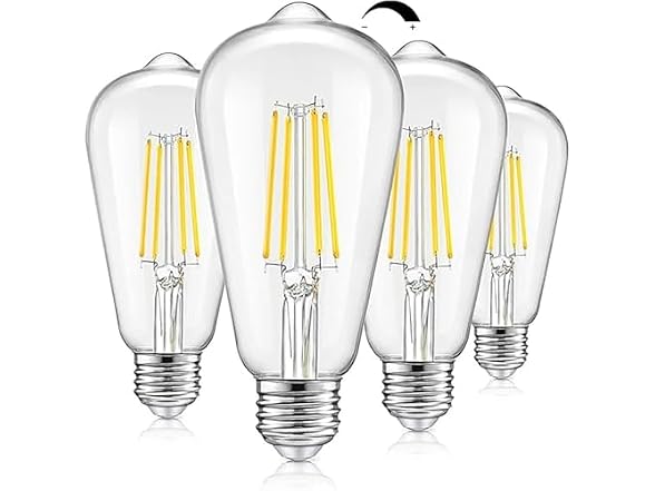 TOBUSA 5000K ST64 LED Bulbs 4-Pack