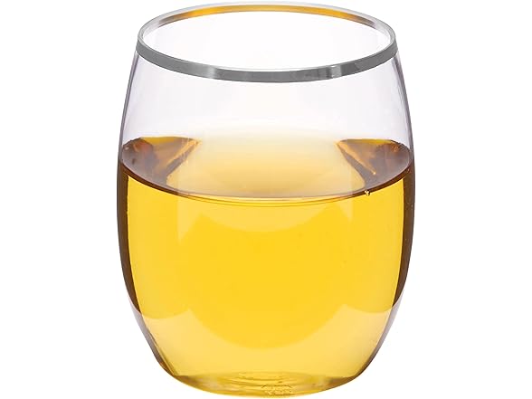WNA Reserv 12oz Clear Plastic Stemless Wine Glasses, 64-Pack