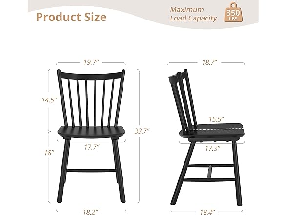 Set of 6 Black Dining Chairs