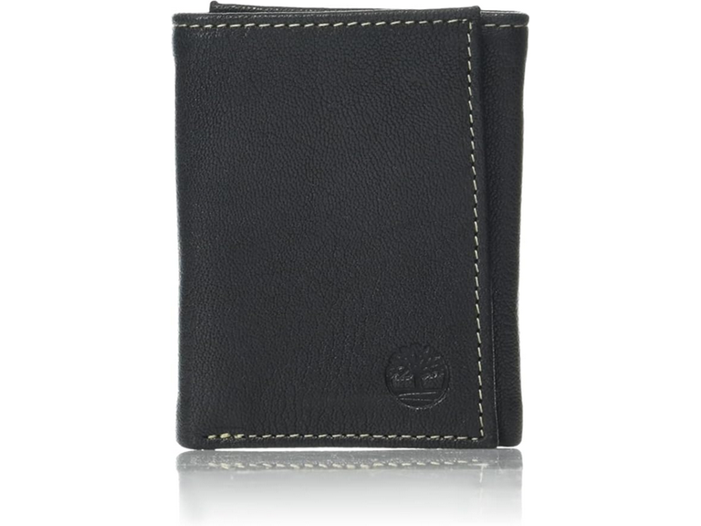 Timberland Men's Genuine Leather Rfid Blocking Trifold Wallet, Black, One Size