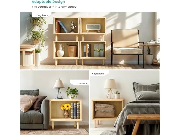 Home Zone Living Stackable Storage Cube End Table