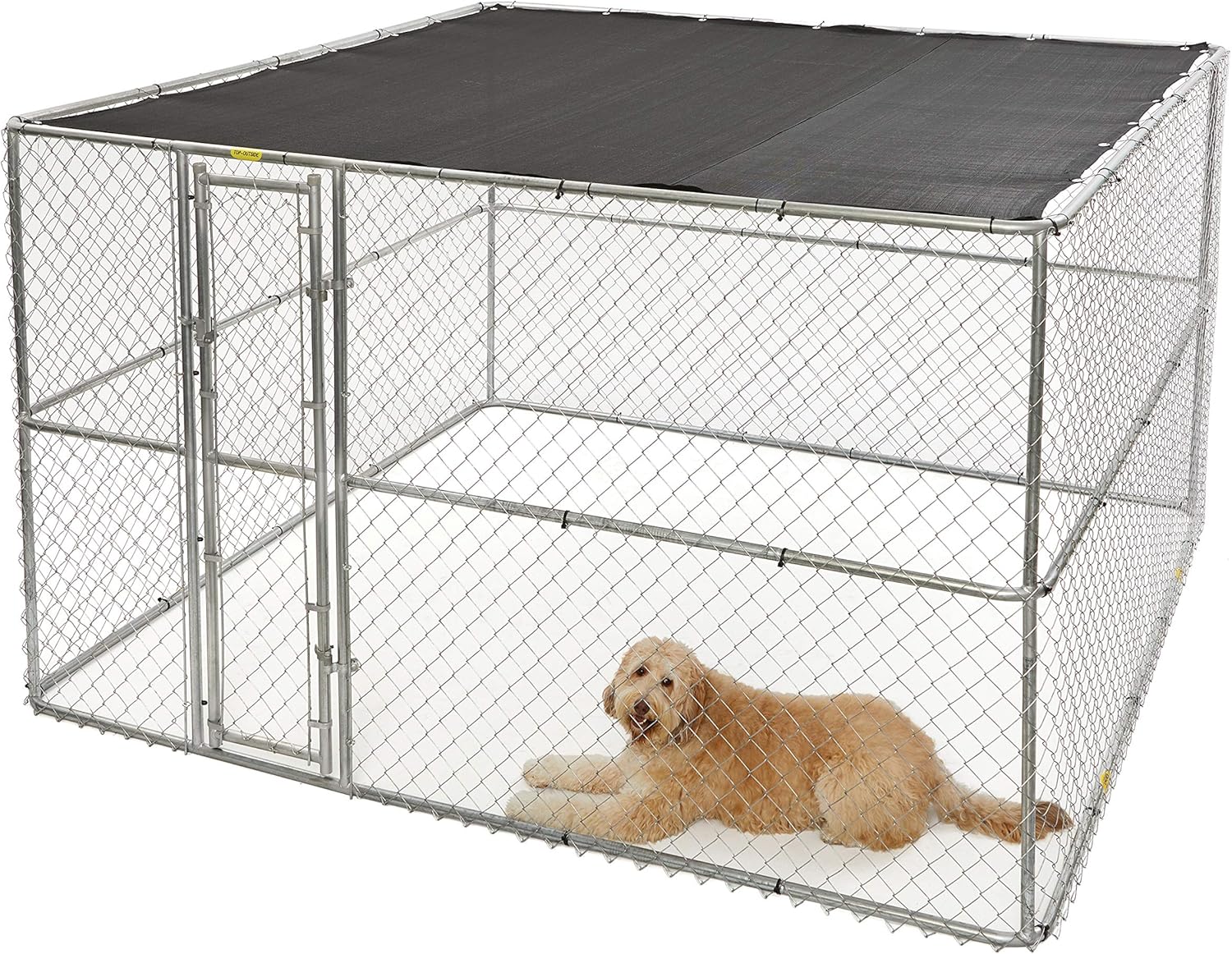 Chain Link Portable Kennel w/ Sunscreen