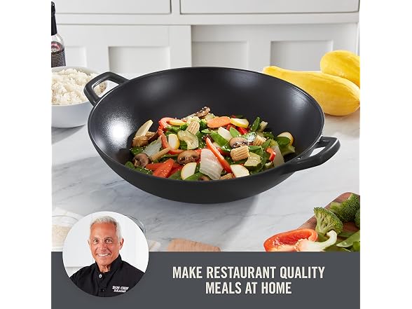 Zakarian by Dash ZDFEW140GBBK01 14” Cast Iron Wok