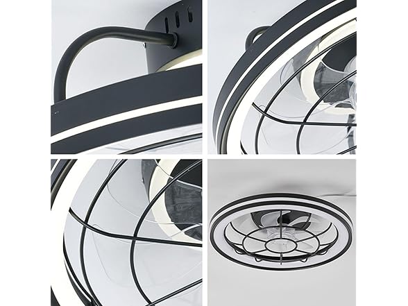 Modern Flush Mount Ceiling Fan with 6 Wind Speeds