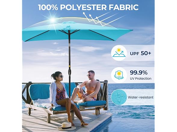 Sunvivi Outdoor 6.5 x 10 Ft Rectangular Umbrella