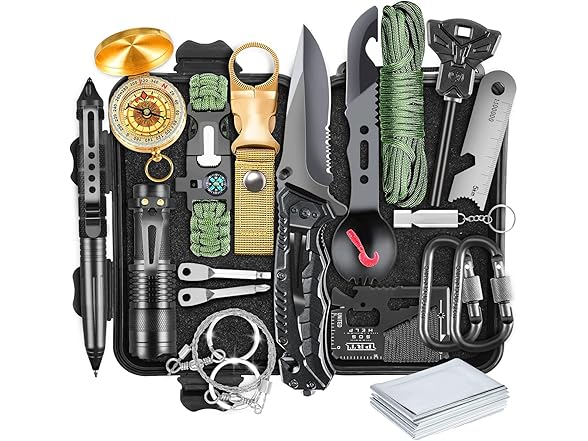 XKASE Outdoor Survival Kits 19Pcs