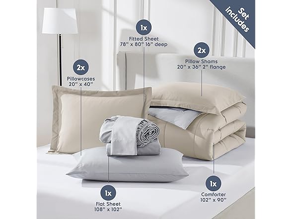 Nestl 7 Piece King Comforter Set