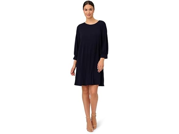 Adrianna Pleated Dress (L) Blue