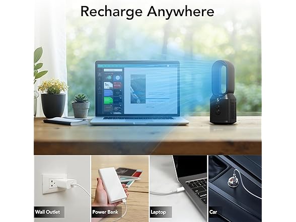 EZ-CHILL 14-in Rechargeable Bladeless Fan