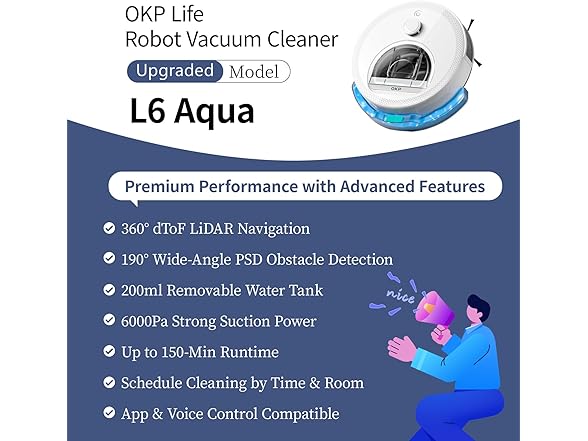 OKP Life Self-Charging Robotic Vacuum Cleaner