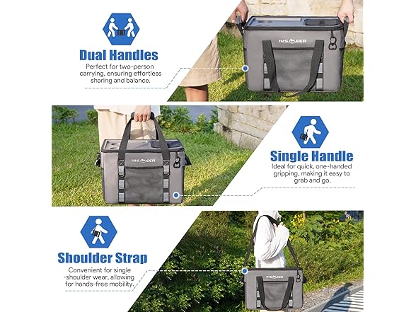 INSMEER Soft Cooler Bag W/ Hard Shell
