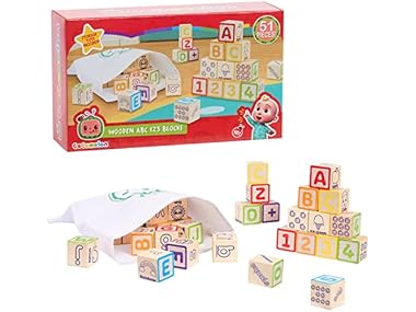 $12.66, Was $19.99, 36% Off! CoComelon 51-Piece Classic ABC Wooden Block Set dealfomo