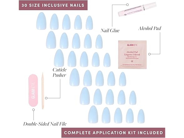 Glamnetic Press On Nails - Blueberry Milk
