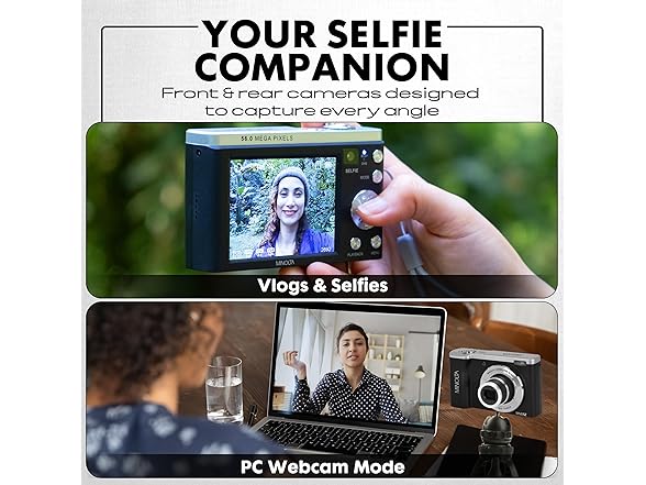 Minolta 56MP Dual Lens Digital Camera – 5X Optical Zoom, 5K (Open Box)