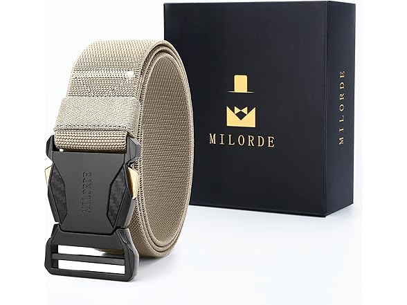 MILORDE Men's Tactical Belt 36"-38"