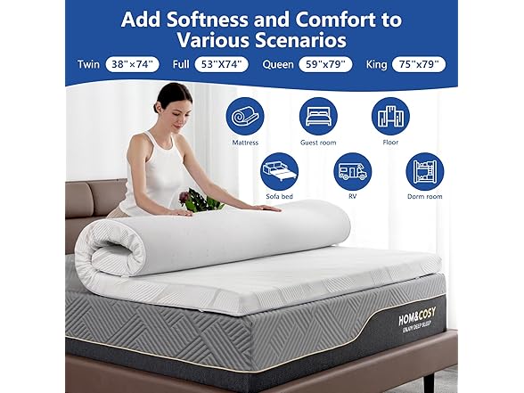 WEUP 3" Queen Firm Mattress Topper