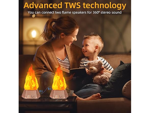 Toodour B0FBVHN4ZZ Flame Lights with Bluetooth Speaker