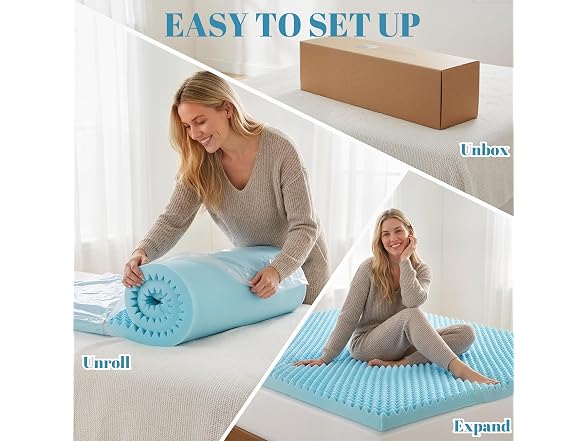 Geekman 3 Inch Memory Foam Mattress Topper, Twin XL