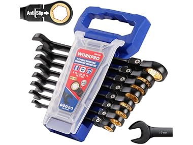 $24.99, Was $44.99, 44% Off! WORKPRO 8pc Flex Ratchet Wrench Metric 8mm-17mm dealfomo