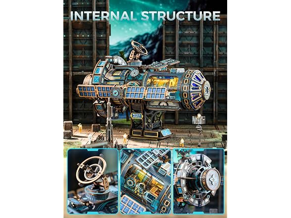 Aeneovix 3D Wooden Space Station Puzzle