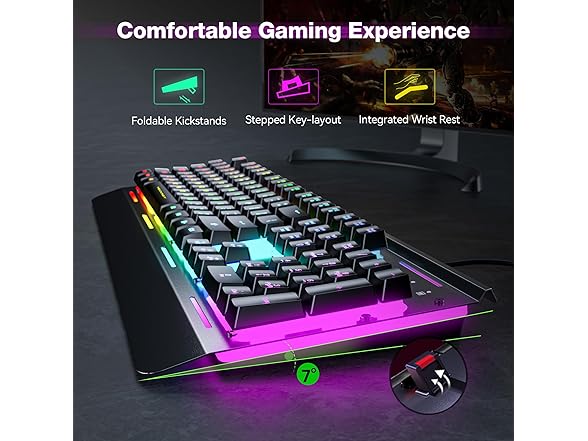 TECKNET Wired Gaming Keyboard | Full Size