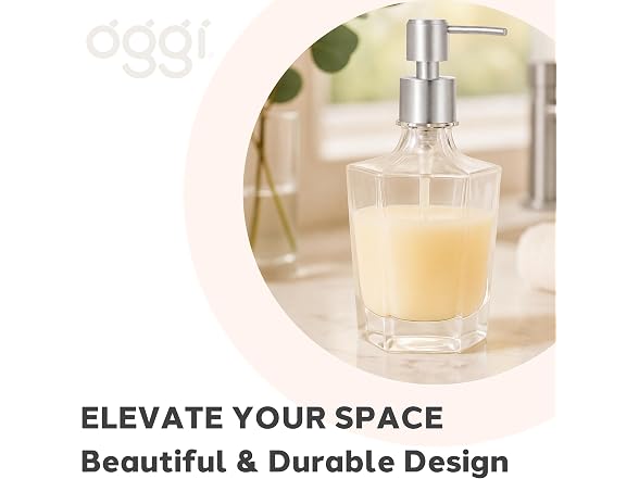 OGGI 9.5oz Concave Glass Soap Dispenser