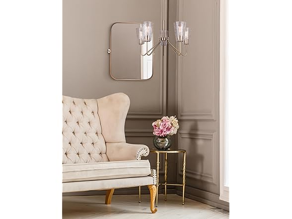 5-Light Chandelier Gold Crackle Glass