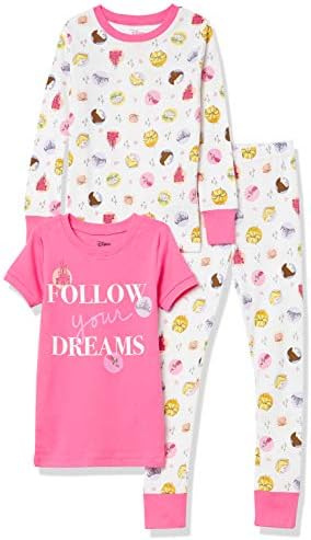 Spotted Zebra Girl's Disney Star Wars Marvel Frozen Princess Snug-Fit Cotton Pajamas 4-Piece
