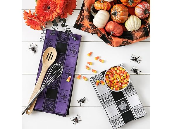 Halloween Collection Embellished Dishtowel Set