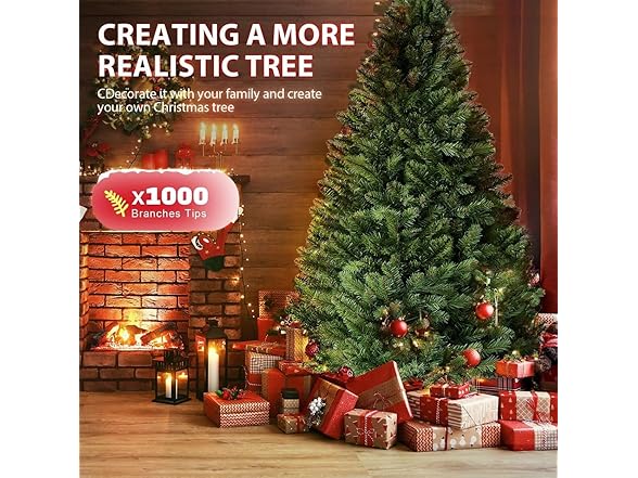 KISIQI 6 Ft Artificial Christmas Tree