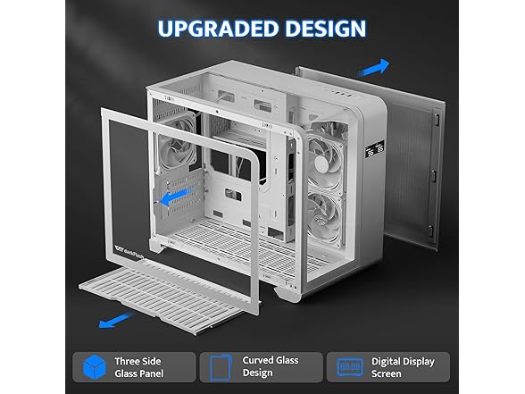 darkFlash MATX Gaming PC Case with Screen