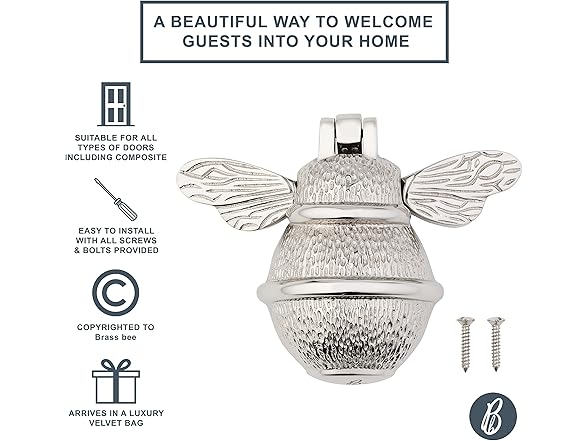 Brass bee  Bee Door Knocker for Front Door | Polis  